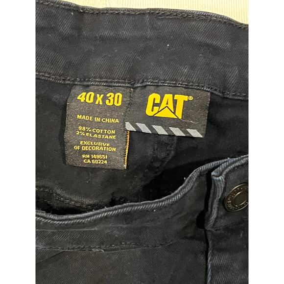Caterpillar Black Cargo Carpenter Work Jeans Mens 40x30 - Picture 3 of 3
